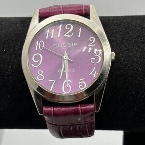 Silver  & purple watch